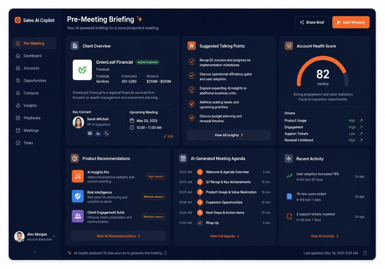Briefing inteligente com dados do cliente